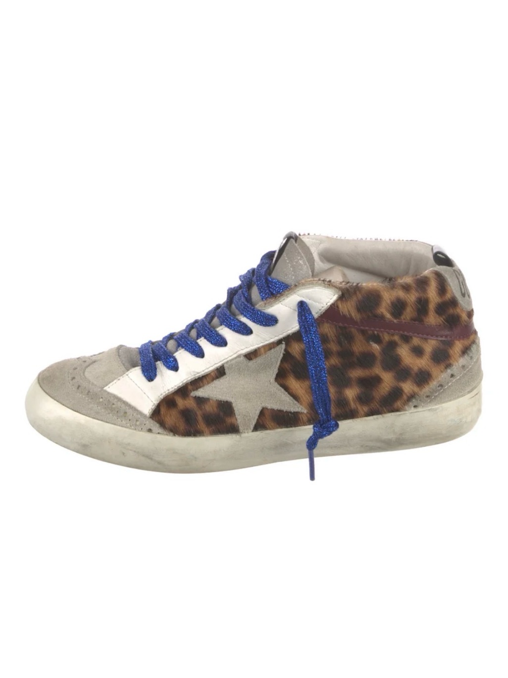 Golden Goose Midstars - Leather Leopard Animal Print